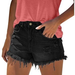 Amazon black denim shorts